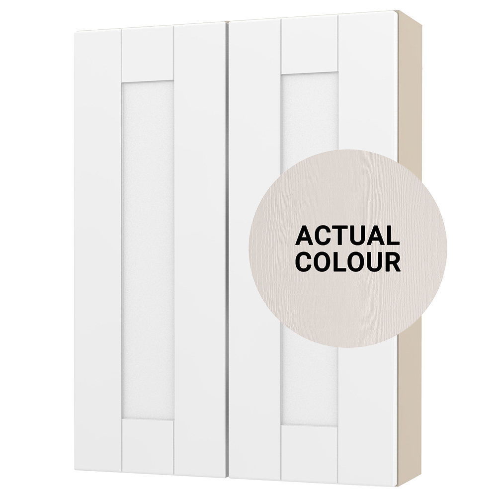 Image of Duarti By Calypso Highwood 500mm Slimline 2 Door Wall Hung Unit - Taupe