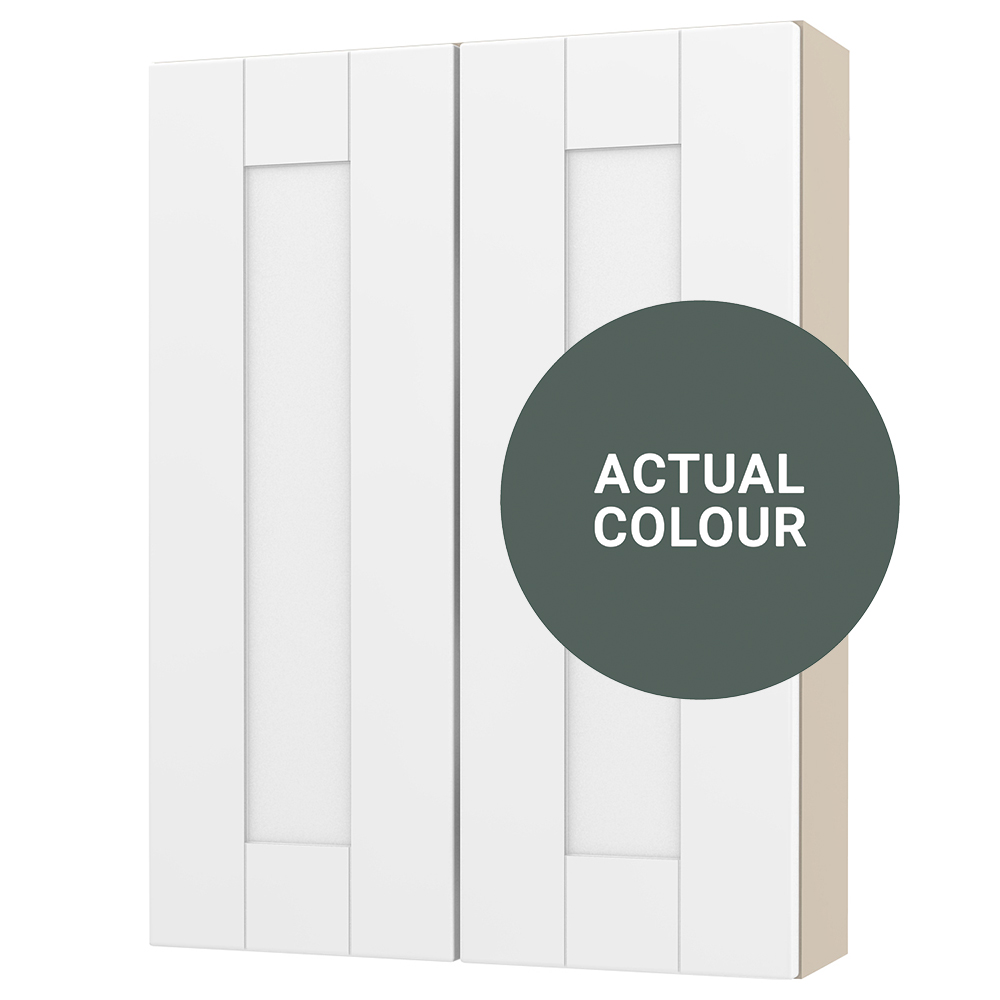 Image of Duarti By Calypso Highwood 500mm Slimline 2 Door Wall Hung Unit - Woodland Green