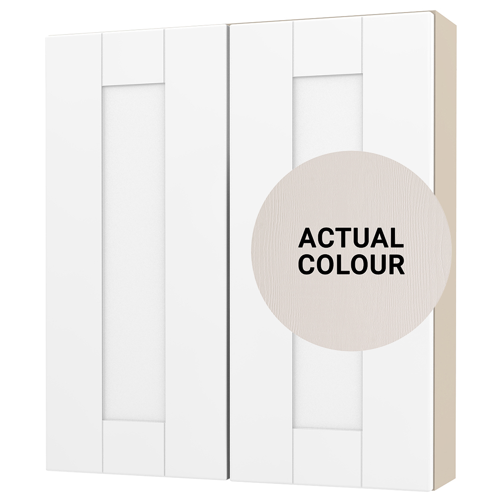 Image of Duarti By Calypso Highwood 600mm Slimline 2 Door Wall Hung Unit - Taupe