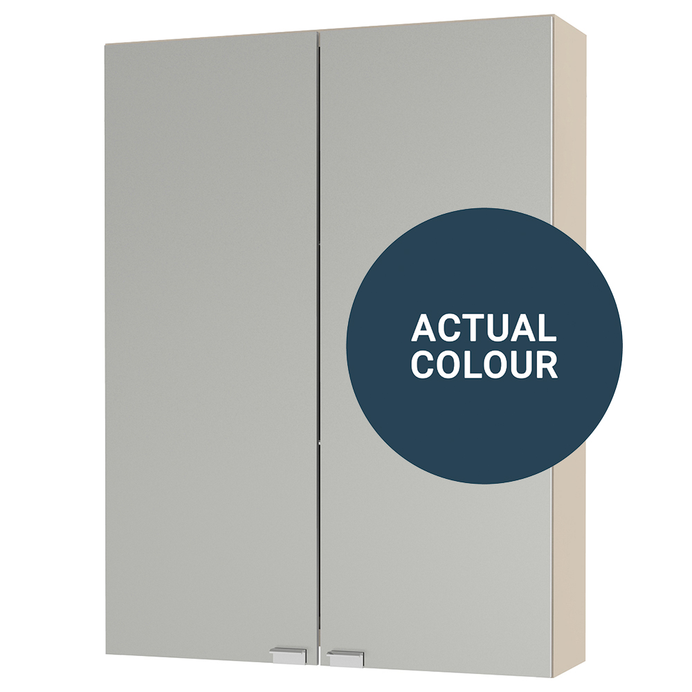 Duarti By Calypso Cascade 500mm Slimline Mirrored 2 Door Wall Hung Unit - Twilight Blue