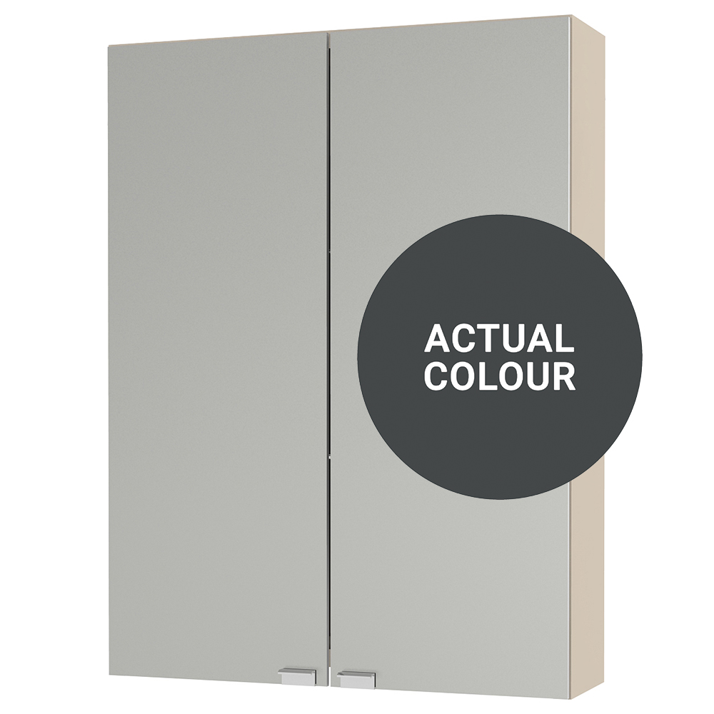 Duarti By Calypso Cascade 500mm Slimline Mirrored 2 Door Wall Hung Unit - Midnight Grey