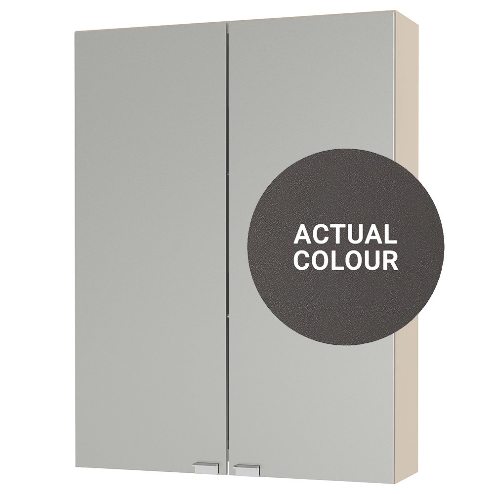 Image of Duarti By Calypso Cascade 500mm Slimline Mirrored 2 Door Wall Hung Unit - Galaxy Grey