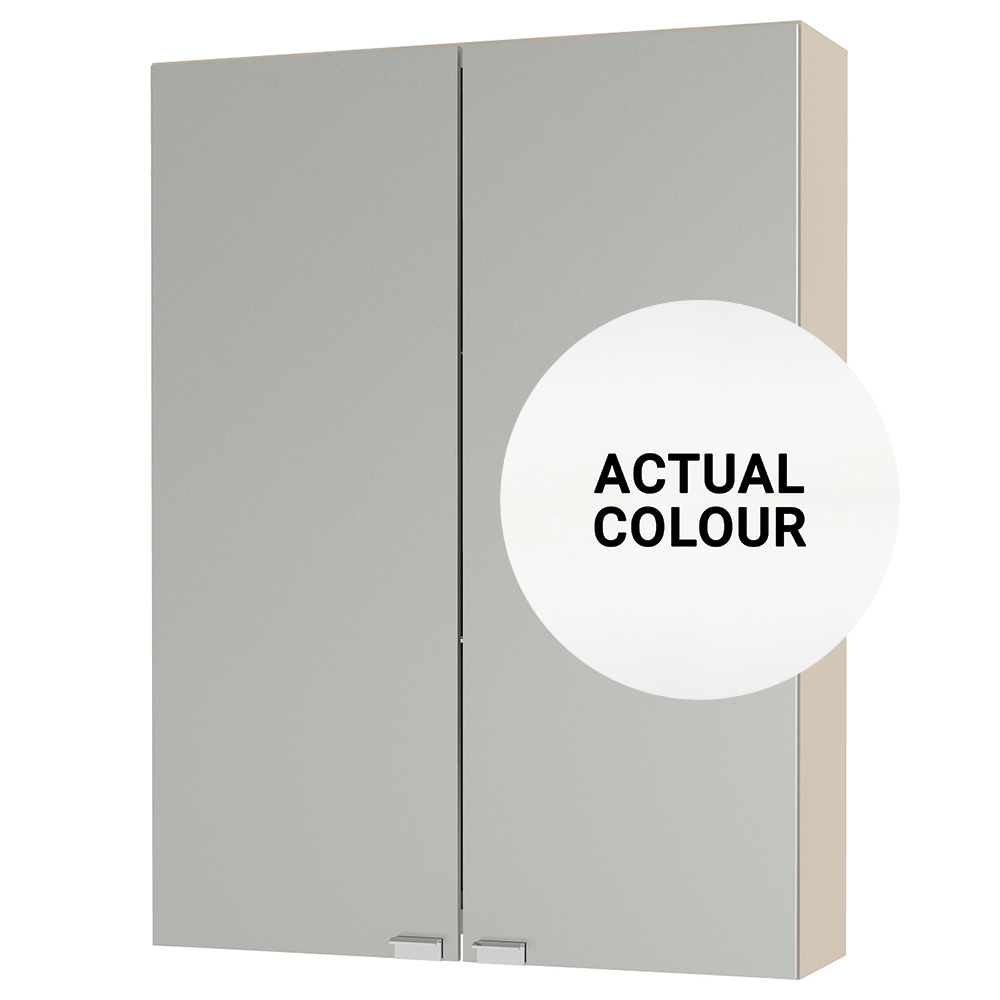 Duarti By Calypso Cascade 500mm Slimline Mirrored 2 Door Wall Hung Unit - Mirror White