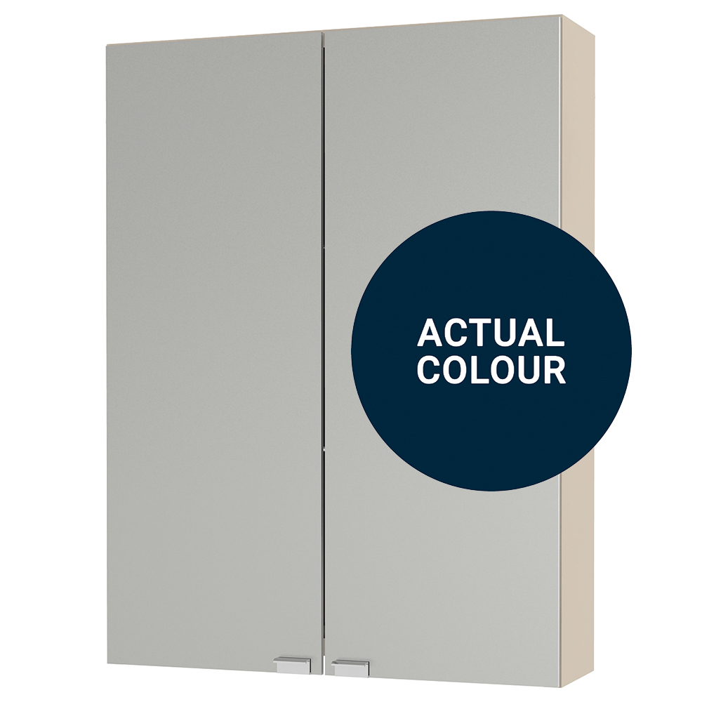 Duarti By Calypso Cascade 500mm Slimline Mirrored 2 Door Wall Hung Unit - Midnight Blue