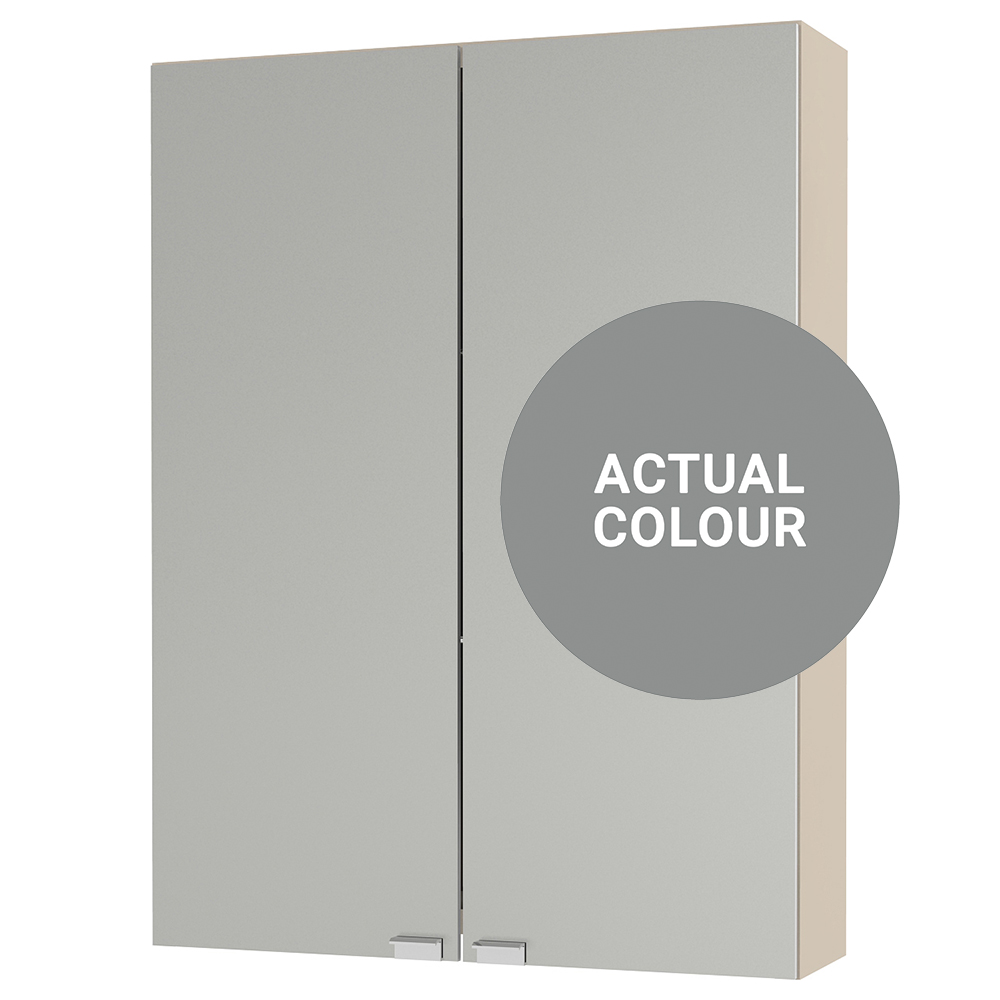 Duarti By Calypso Cascade 500mm Slimline Mirrored 2 Door Wall Hung Unit - Twilight Grey