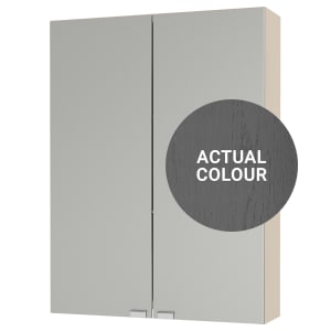 Duarti By Calypso Highwood 500mm Slimline Mirrored 2 Door Wall Hung Unit - Panther Grey