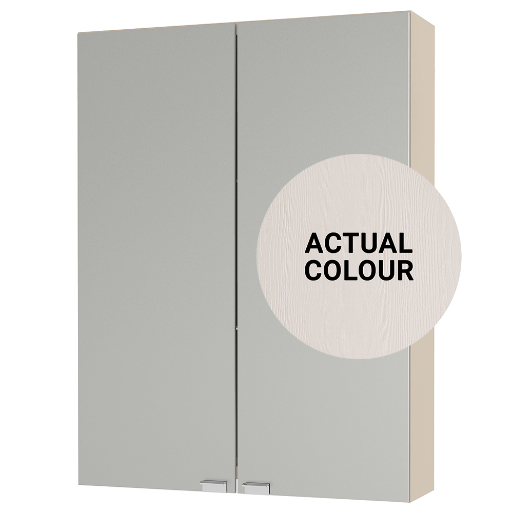 Image of Duarti By Calypso Highwood 500mm Slimline Mirrored 2 Door Wall Hung Unit - Taupe