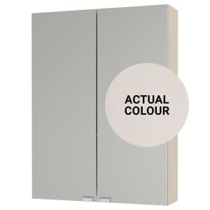 Duarti By Calypso Highwood 500mm Slimline Mirrored 2 Door Wall Hung Unit - Taupe