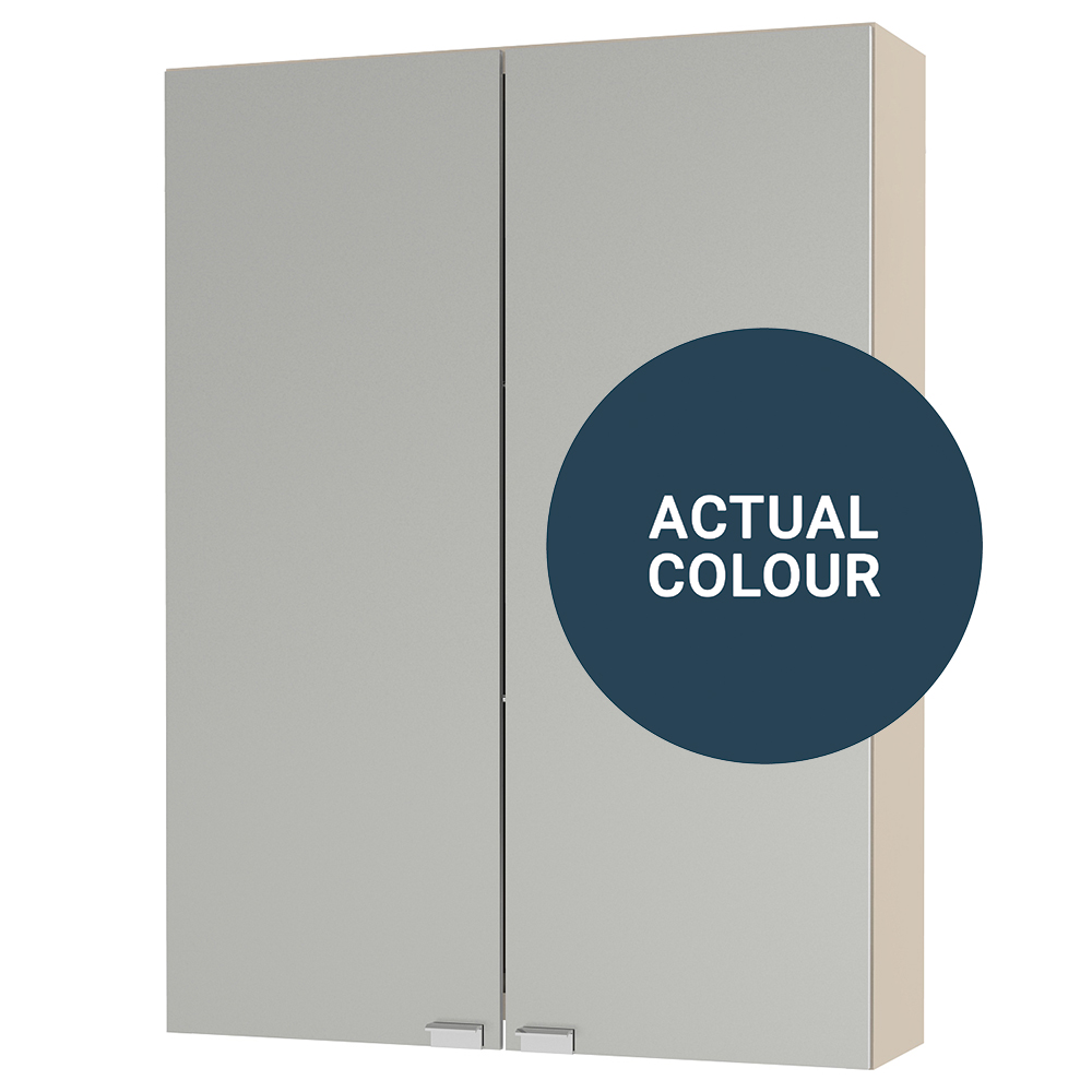 Duarti By Calypso Highwood 500mm Slimline Mirrored 2 Door Wall Hung Unit - Twilight Blue