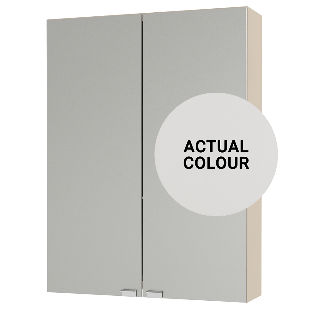 Image of Duarti By Calypso Beaufort 500mm Slimline Mirrored 2 Door Wall Hung Unit - Grey Varnish