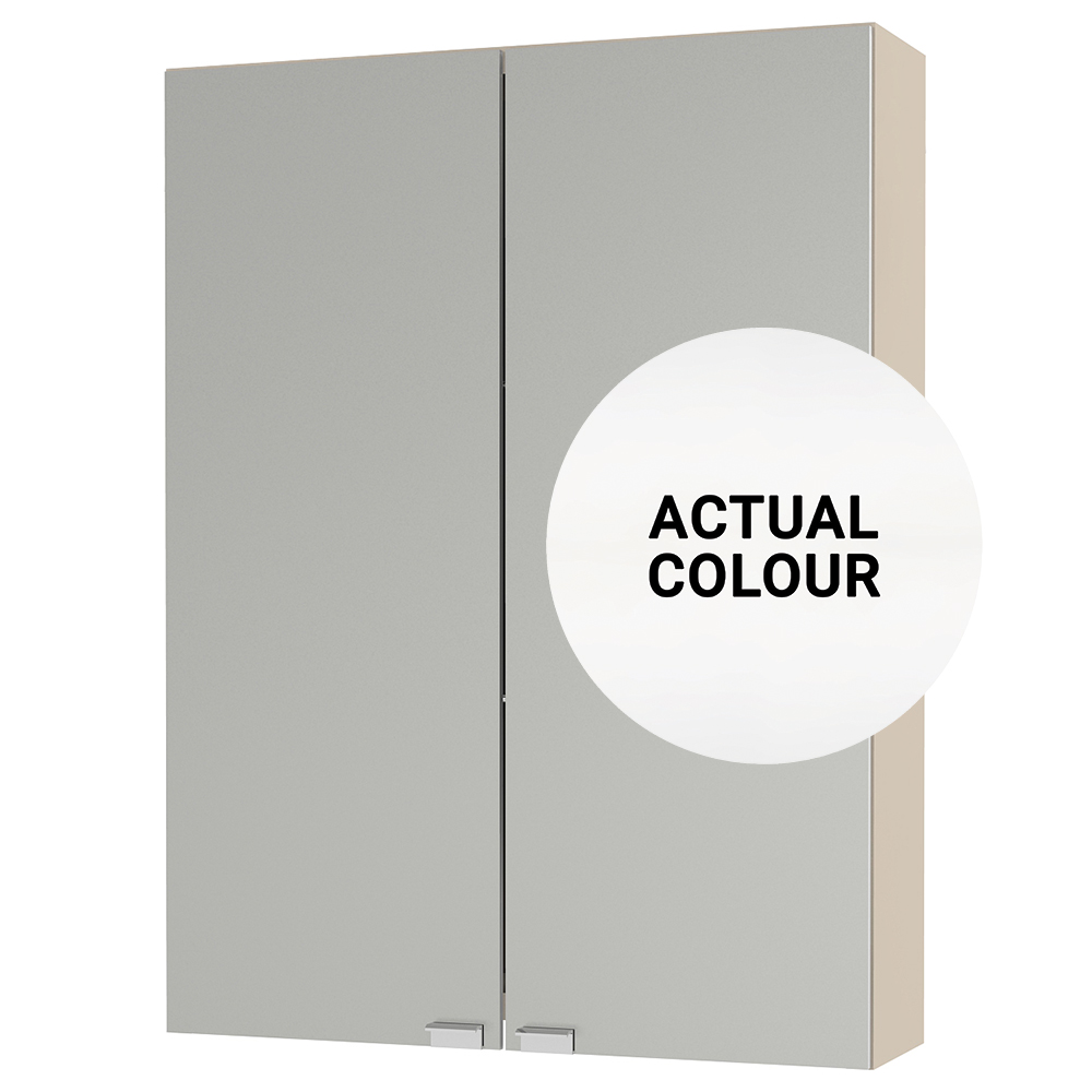 Duarti By Calypso Beaufort 500mm Slimline Mirrored 2 Door Wall Hung Unit - White Varnish