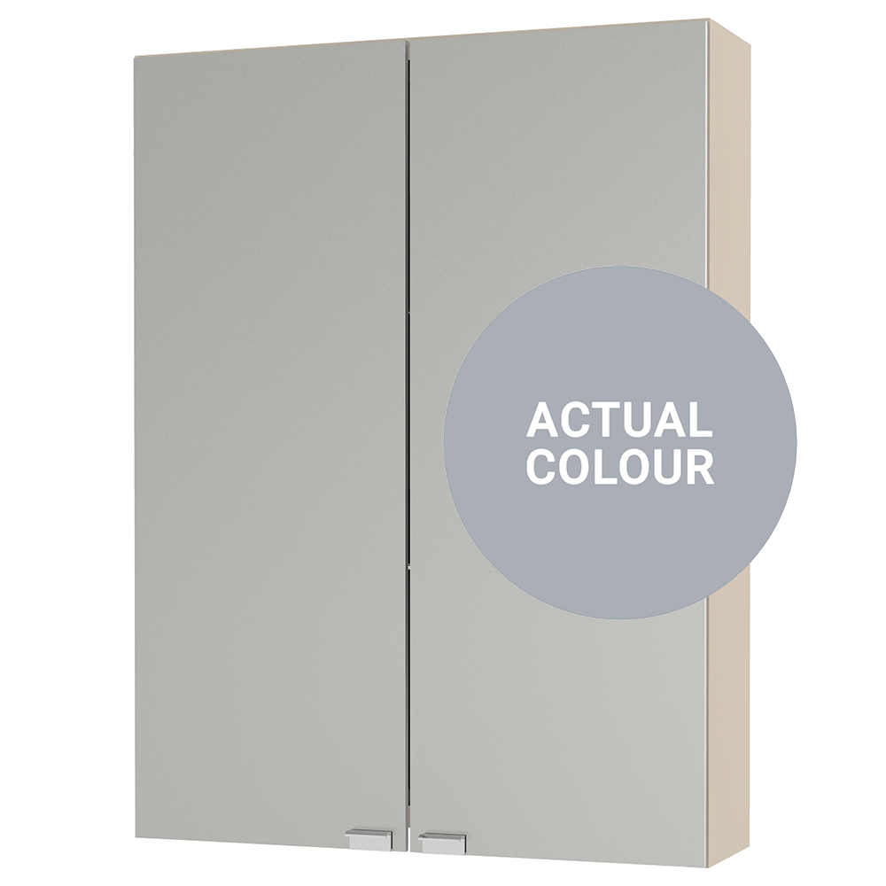 Image of Duarti By Calypso Beaufort 500mm Slimline Mirrored 2 Door Wall Hung Unit - Shadow Grey