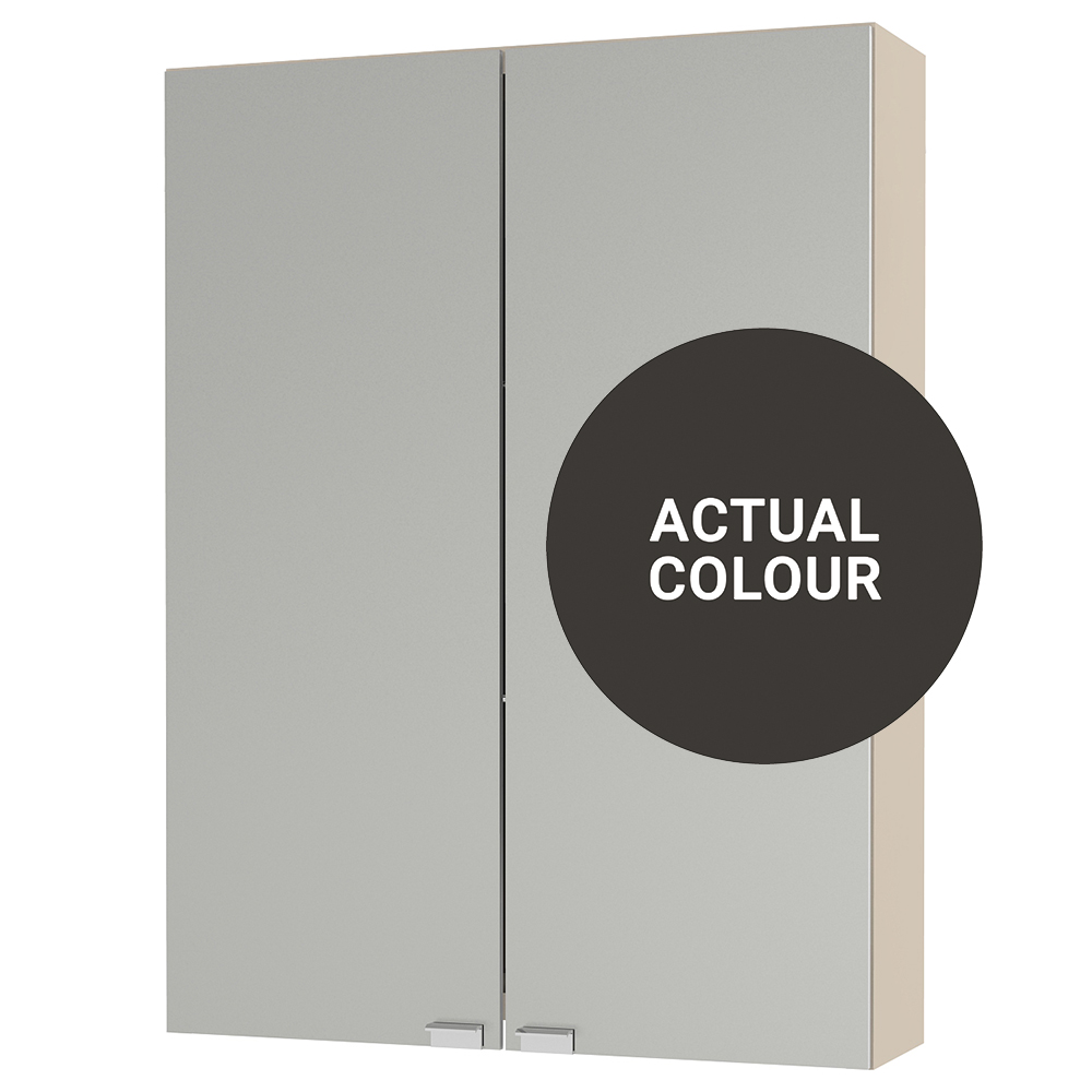 Image of Duarti By Calypso Beaufort 500mm Slimline Mirrored 2 Door Wall Hung Unit - Ember Grey