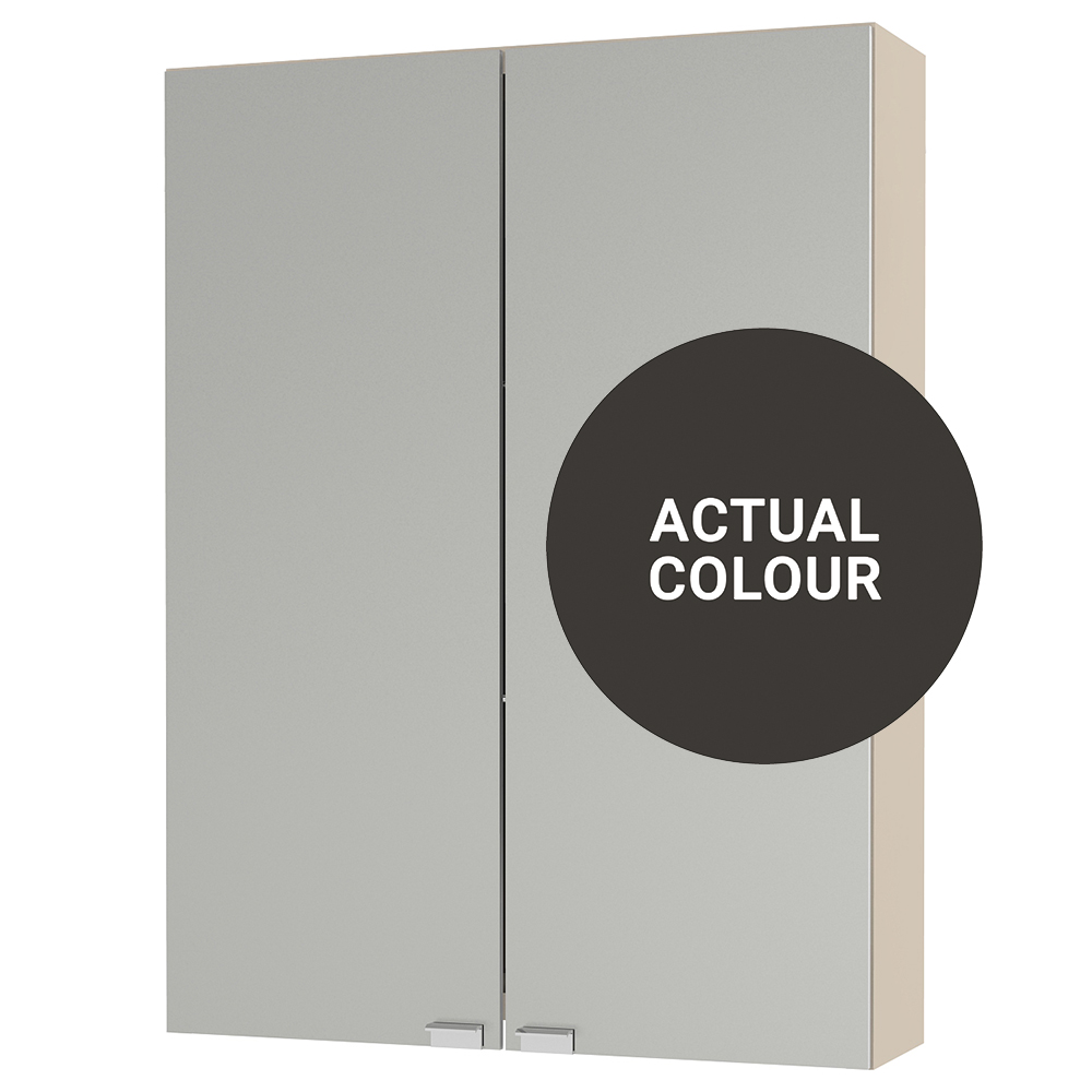 Duarti By Calypso Beaufort 500mm Slimline Mirrored 2 Door Wall Hung Unit - Ember Grey