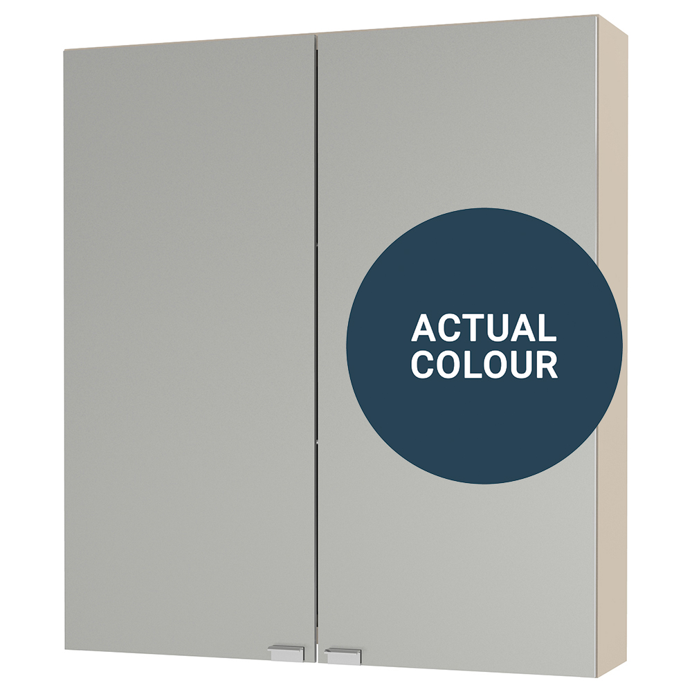 Duarti By Calypso Cascade 600mm Slimline Mirrored 2 Door Wall Hung Unit - Twilight Blue