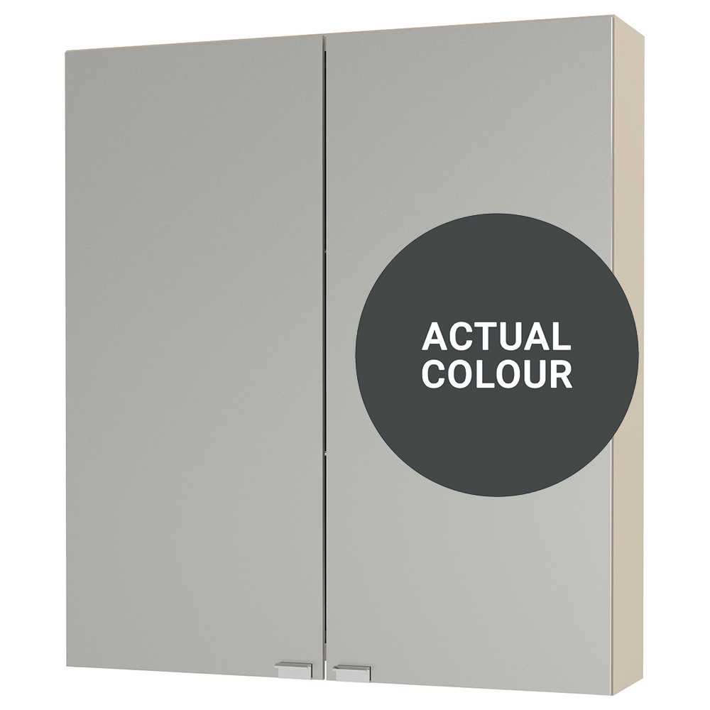 Duarti By Calypso Cascade 600mm Slimline Mirrored 2 Door Wall Hung Unit - Midnight Grey