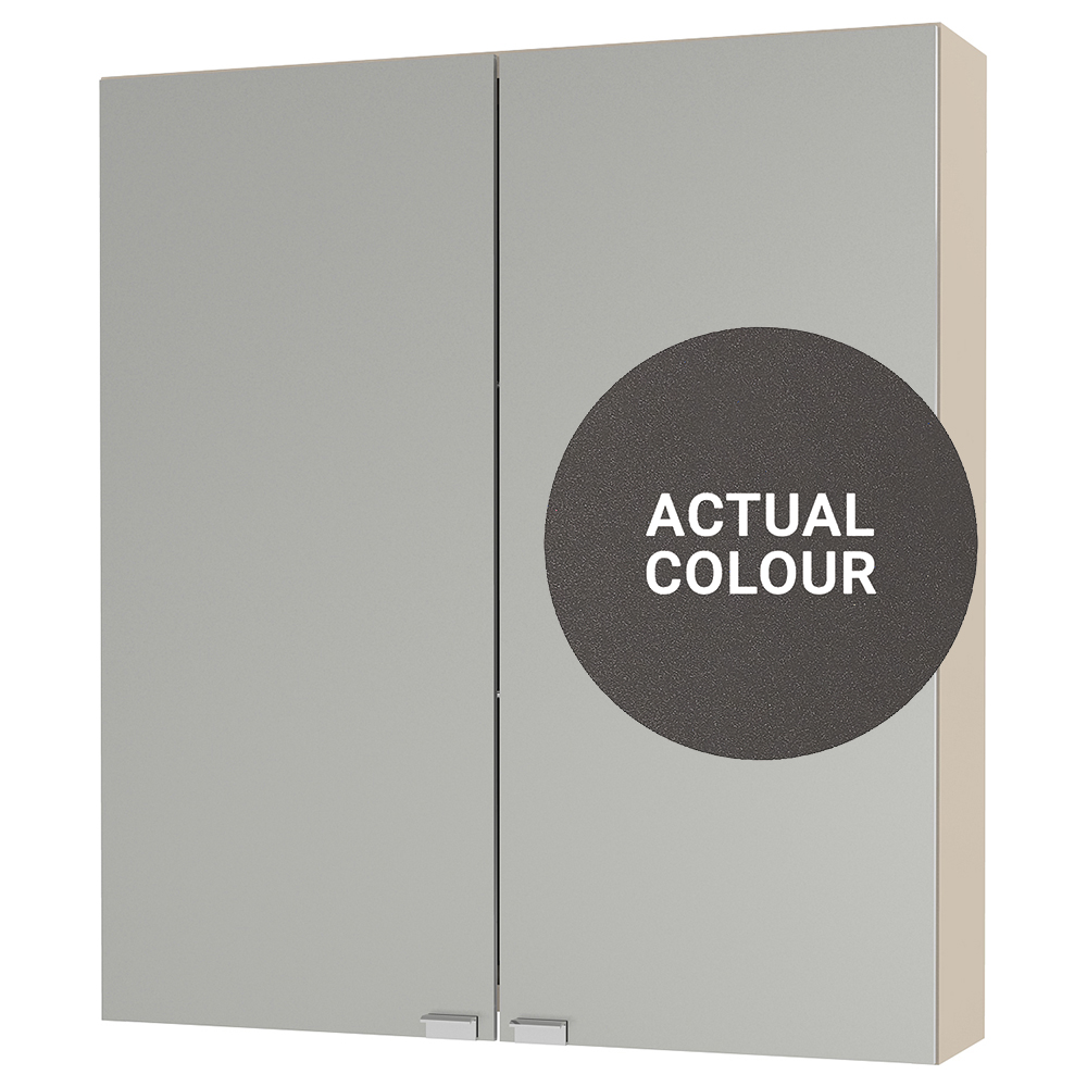 Duarti By Calypso Cascade 600mm Slimline Mirrored 2 Door Wall Hung Unit - Galaxy Grey
