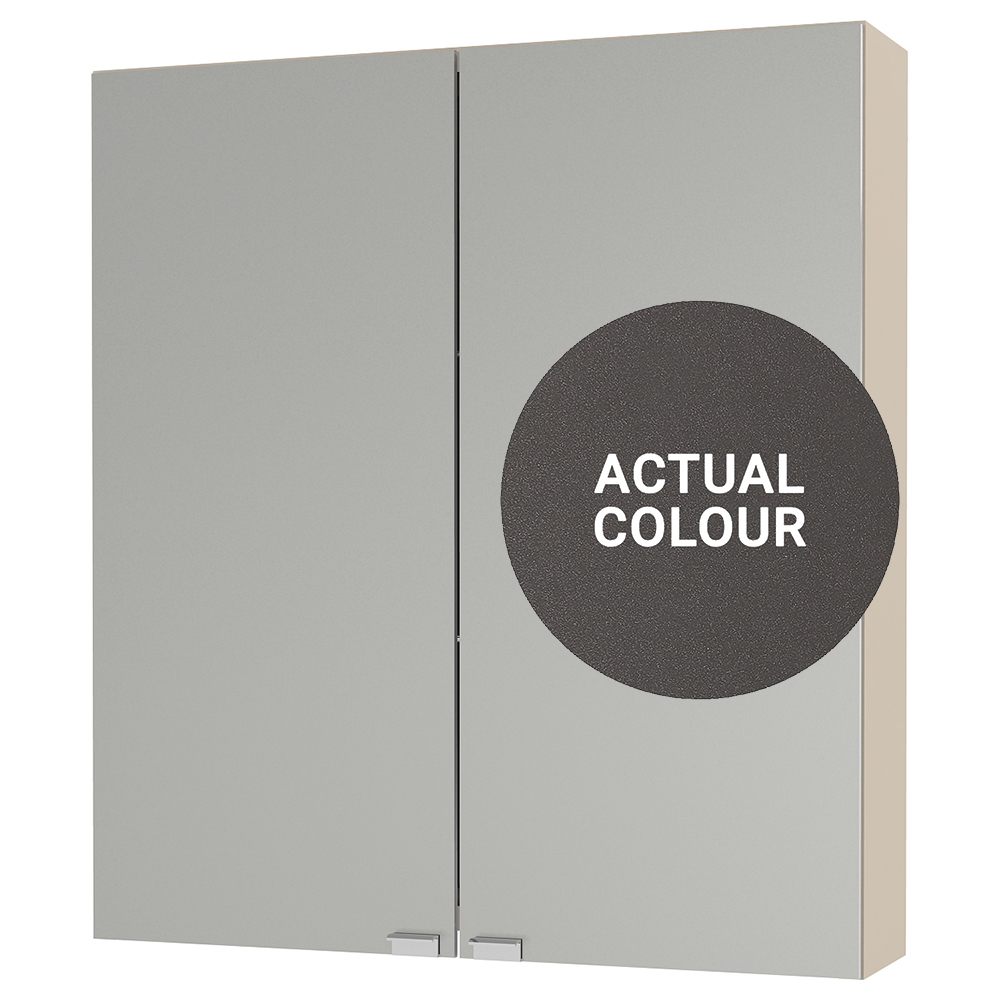 Image of Duarti By Calypso Cascade 600mm Slimline Mirrored 2 Door Wall Hung Unit - Galaxy Grey