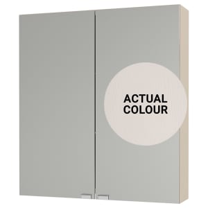 Duarti By Calypso Highwood 600mm Slimline Mirrored 2 Door Wall Hung Unit - Taupe