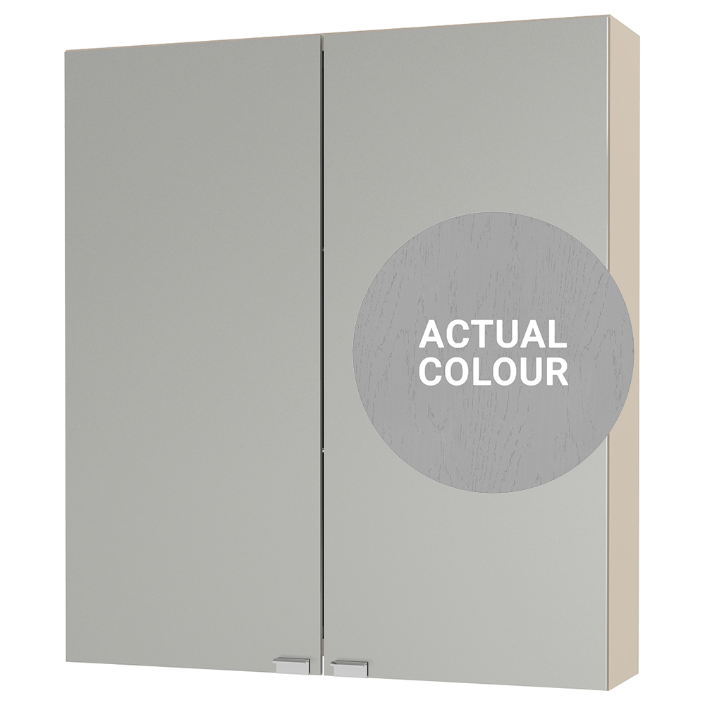 Image of Duarti By Calypso Highwood 600mm Slimline Mirrored 2 Door Wall Hung Unit - Fossil Grey
