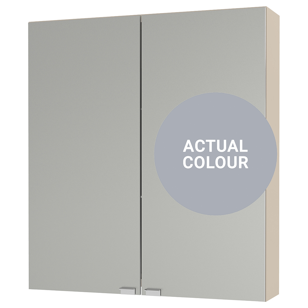 Duarti By Calypso Beaufort 600mm Slimline Mirrored 2 Door Wall Hung Unit - Shadow Grey