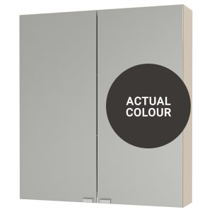 Duarti By Calypso Beaufort 600mm Slimline Mirrored 2 Door Wall Hung Unit - Ember Grey