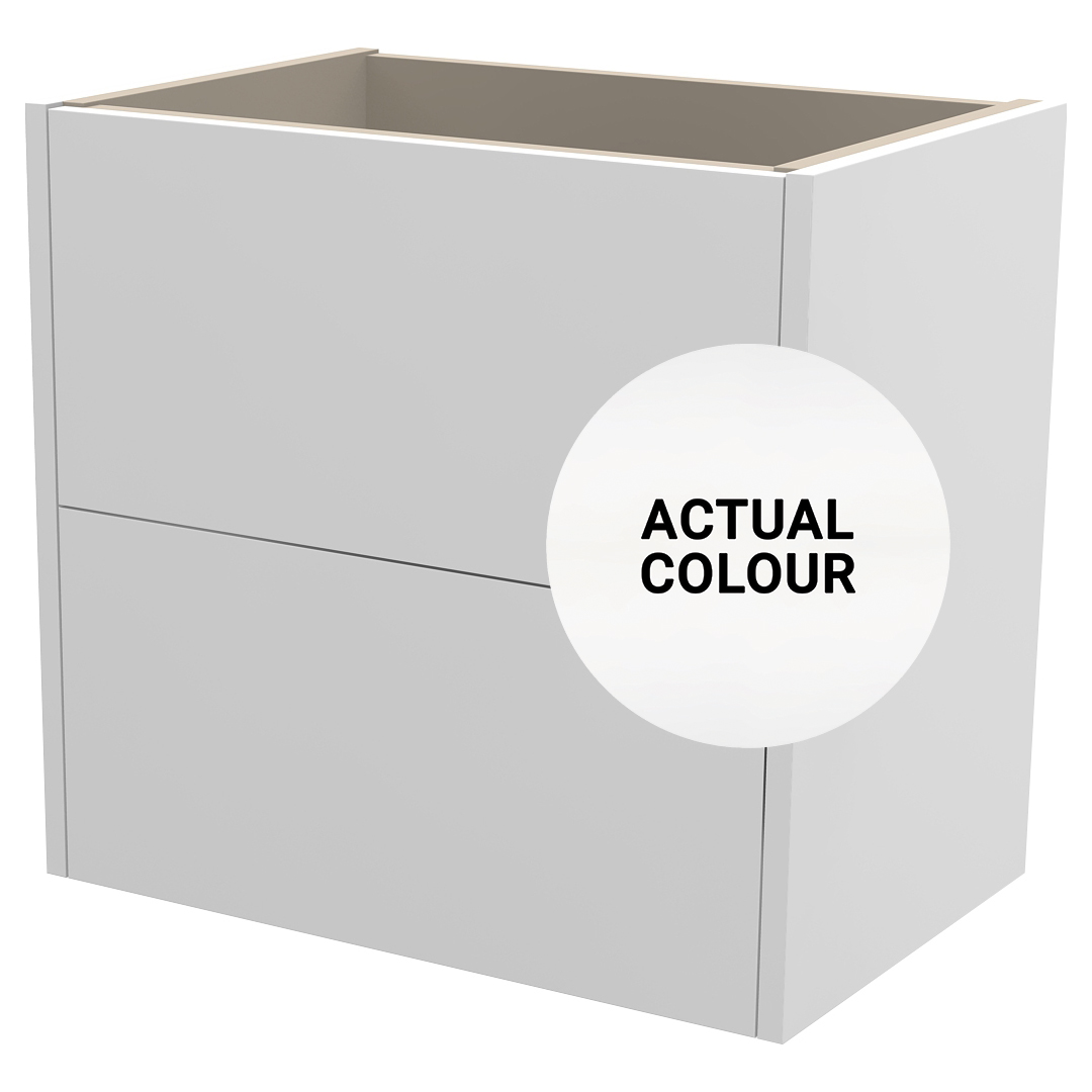 Duarti By Calypso Cascade 600mm Slimline 2 Drawer Wall Hung Vanity Unit - Matt White