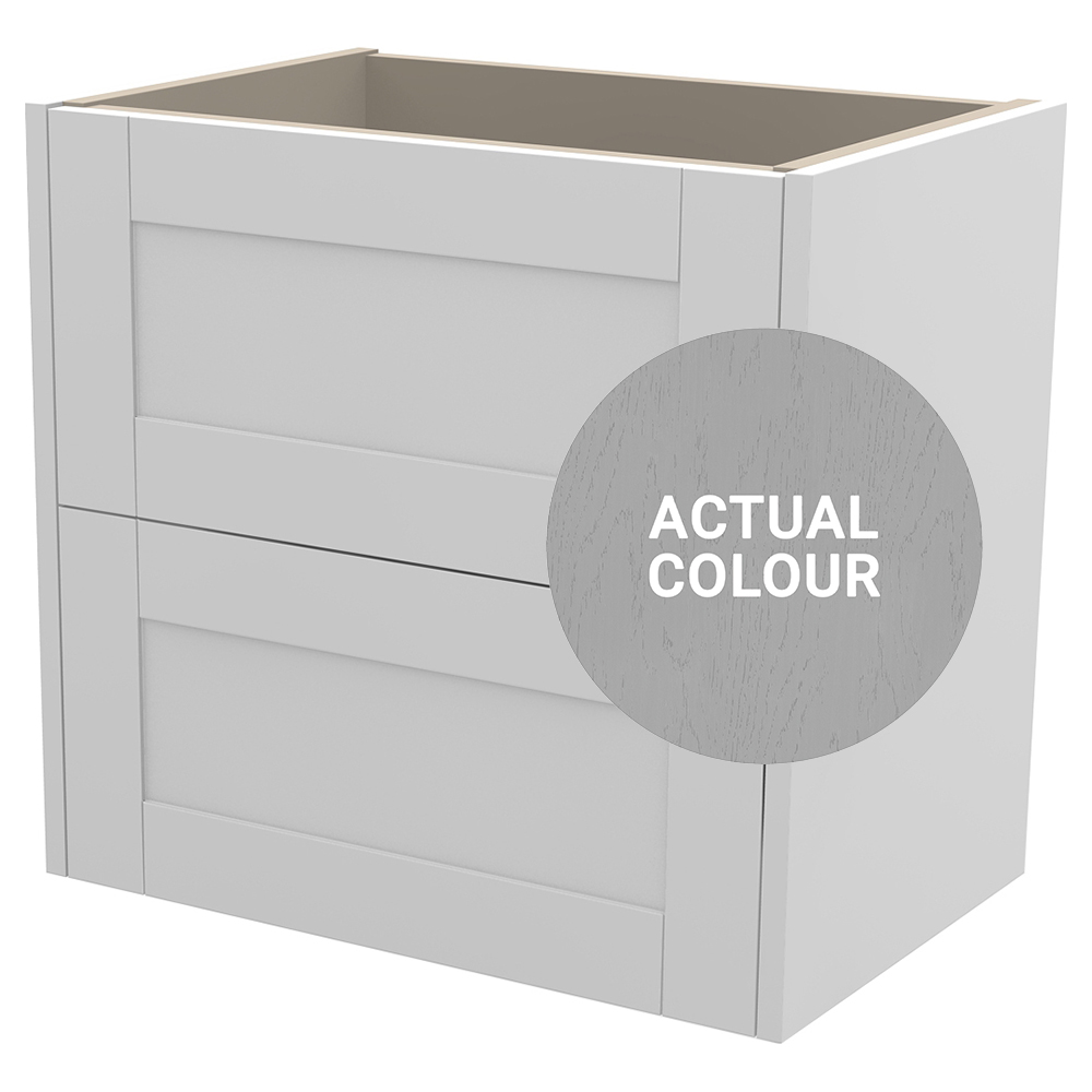Image of Duarti By Calypso Highwood 600mm Slimline 2 Drawer Wall Hung Vanity Unit - Fossil Grey