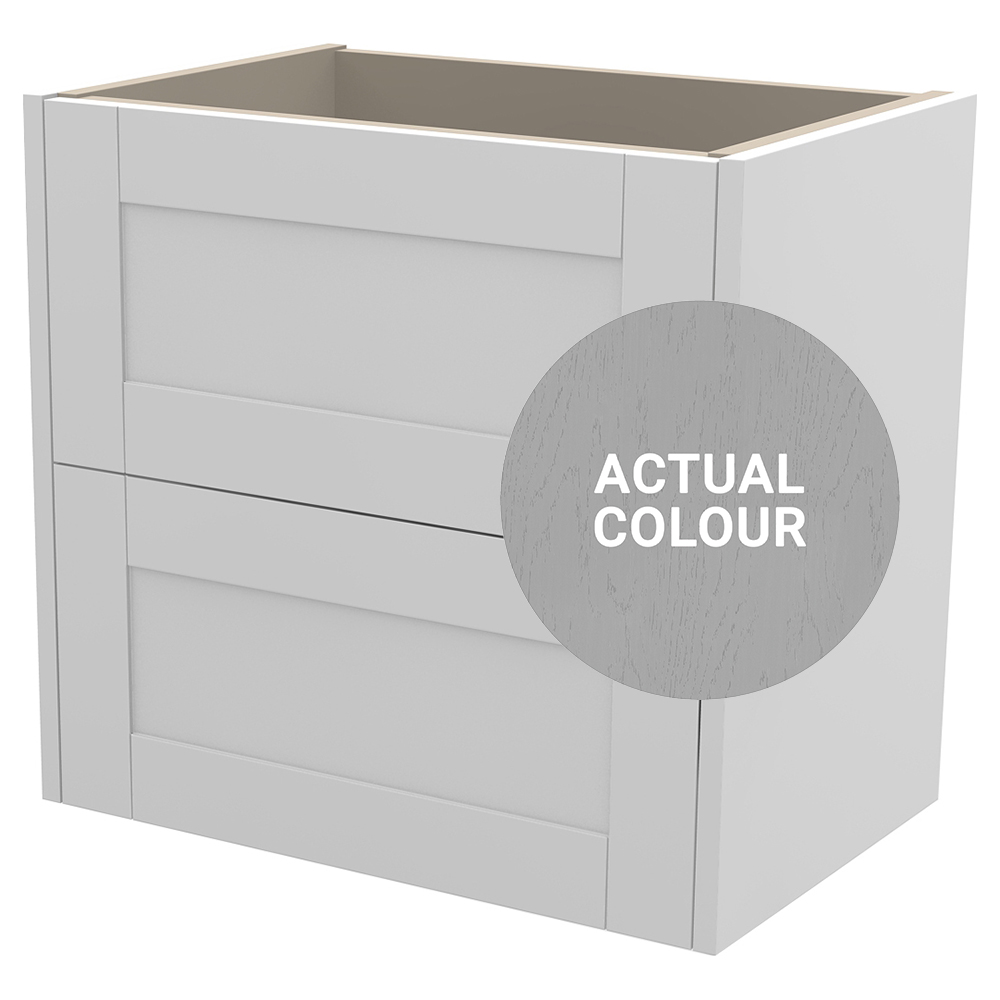 Duarti By Calypso Highwood 600mm Slimline 2 Drawer Wall Hung Vanity Unit - Fossil Grey