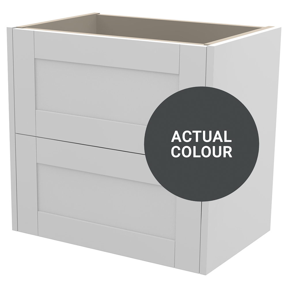 Image of Duarti By Calypso Highwood 600mm Slimline 2 Drawer Wall Hung Vanity Unit - Midnight Grey