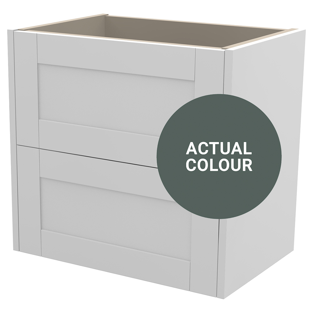 Duarti By Calypso Highwood 600mm Slimline 2 Drawer Wall Hung Vanity Unit - Woodland Green