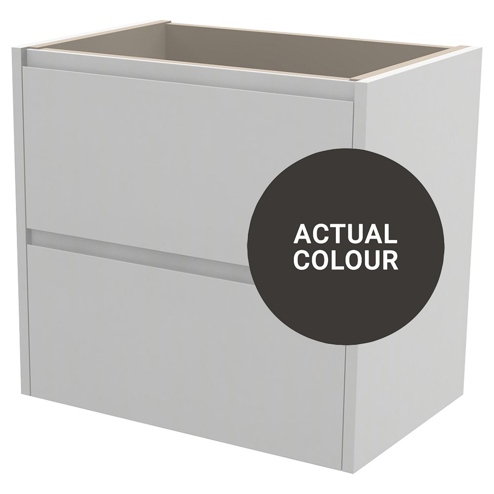 Image of Duarti By Calypso Beaufort 600mm Slimline 2 Drawer Wall Hung Vanity Unit - Ember Grey