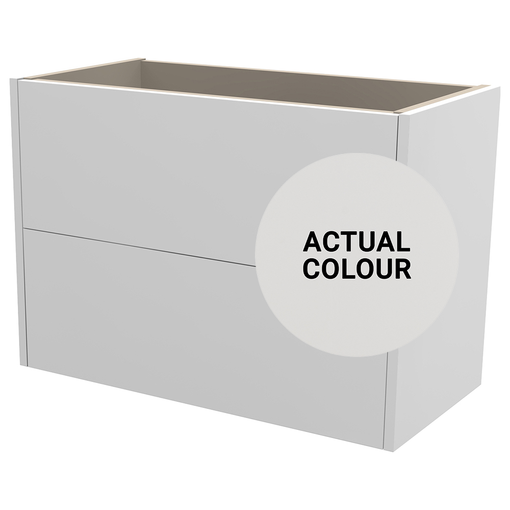 Duarti By Calypso Cascade 800mm Slimline 2 Drawer Wall Hung Vanity Unit - Mirror Grey