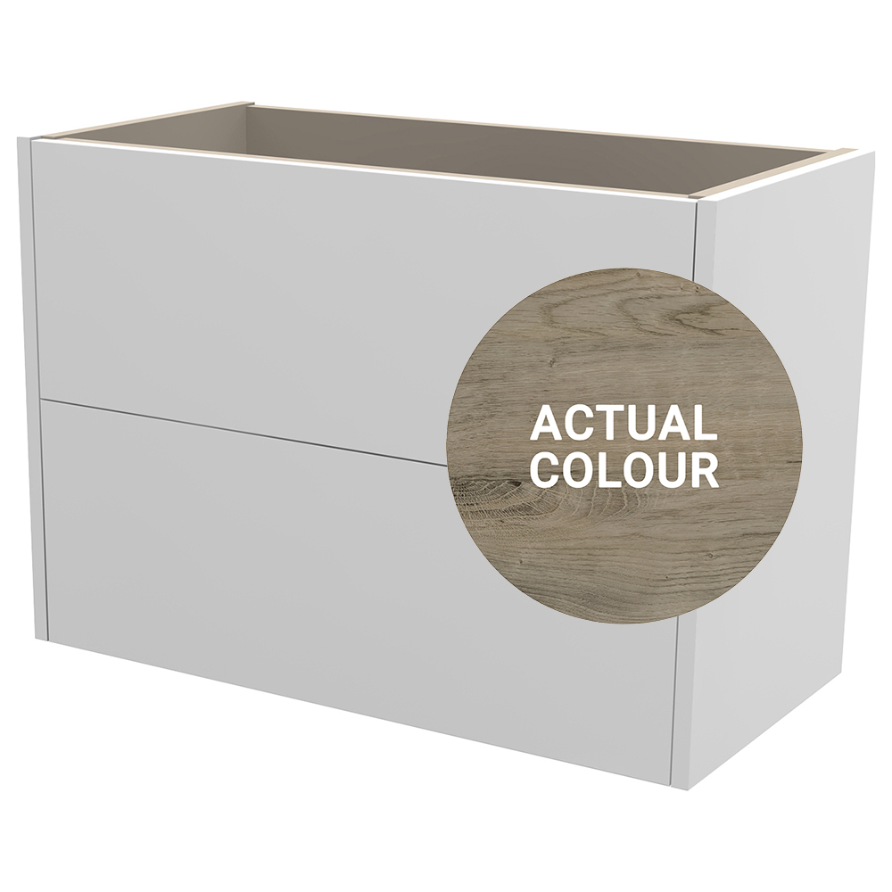 Duarti By Calypso Cascade 800mm Slimline 2 Drawer Wall Hung Vanity Unit - Grey Bark