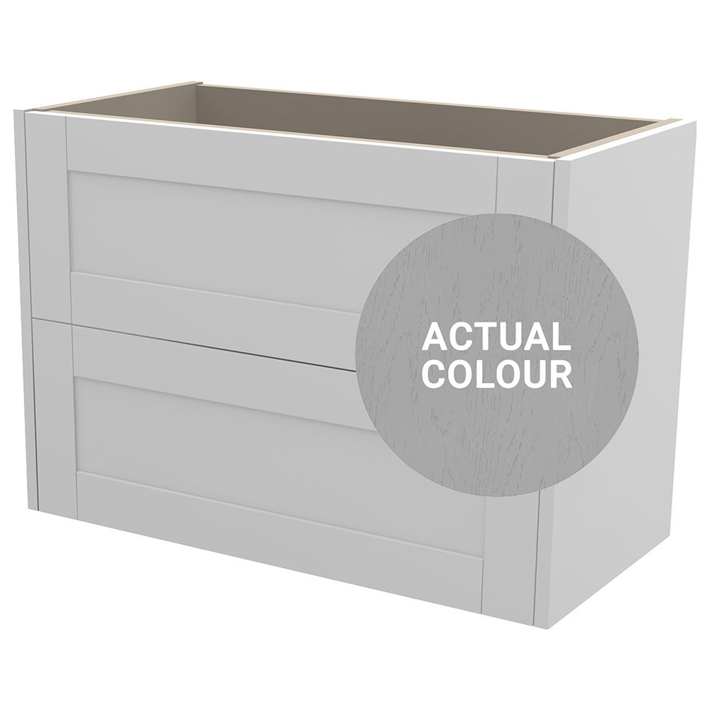 Duarti By Calypso Highwood 800mm Slimline 2 Drawer Wall Hung Vanity Unit - Fossil Grey