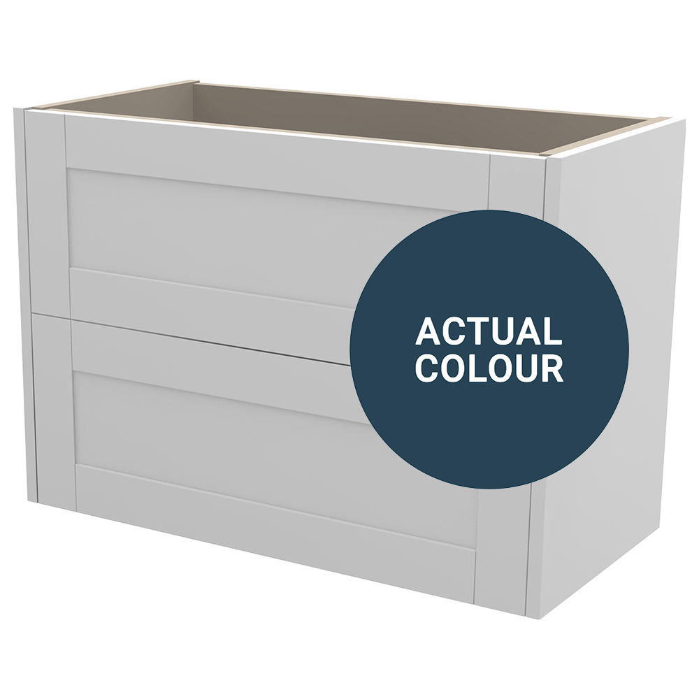 Duarti By Calypso Highwood 800mm Slimline 2 Drawer Wall Hung Vanity Unit - Twilight Blue