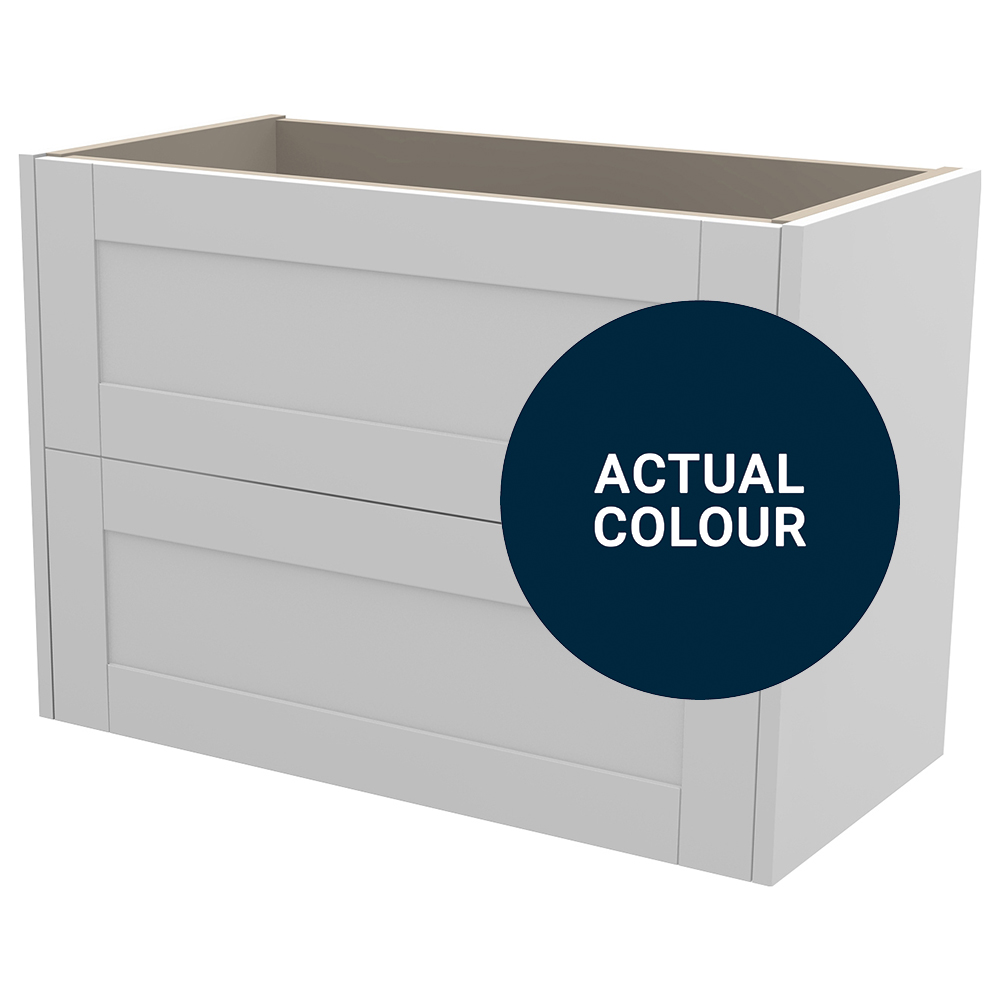 Duarti By Calypso Highwood 800mm Slimline 2 Drawer Wall Hung Vanity Unit - Midnight Blue