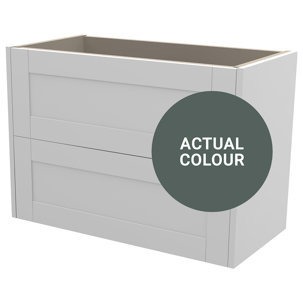 Duarti By Calypso Highwood 800mm Slimline 2 Drawer Wall Hung Vanity Unit - Woodland Green