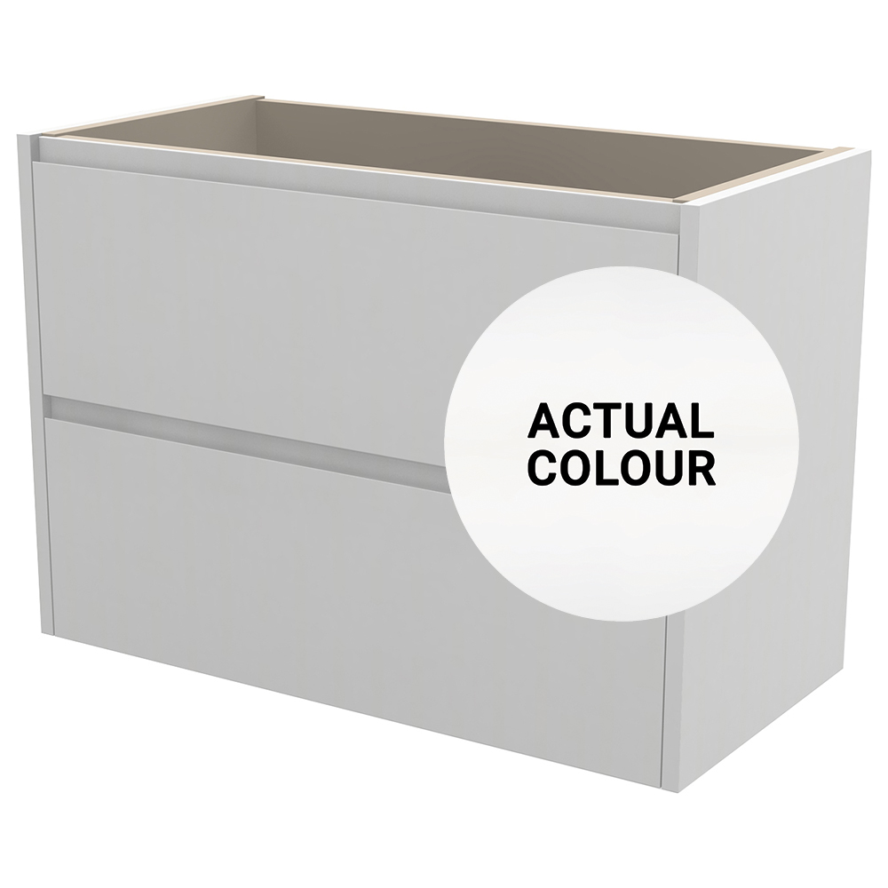 Duarti By Calypso Beaufort 800mm Slimline 2 Drawer Wall Hung Vanity Unit - White Varnish