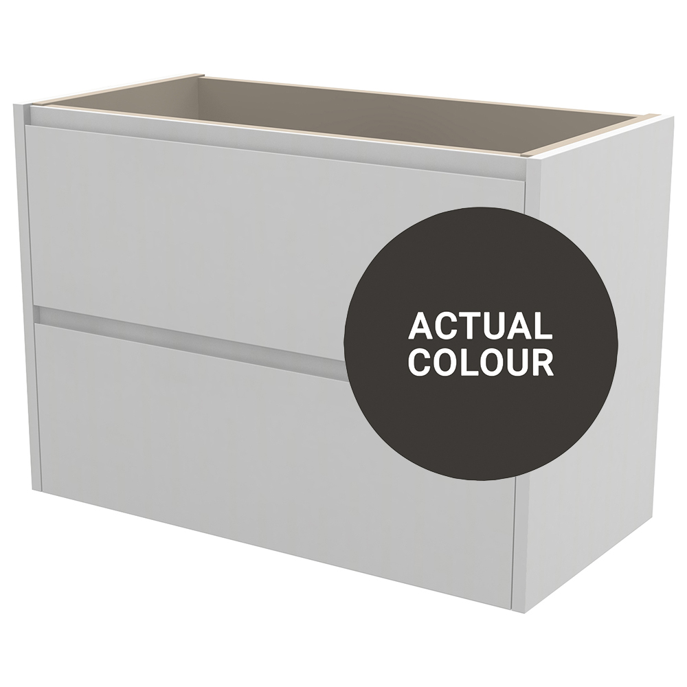 Image of Duarti By Calypso Beaufort 800mm Slimline 2 Drawer Wall Hung Vanity Unit - Ember Grey