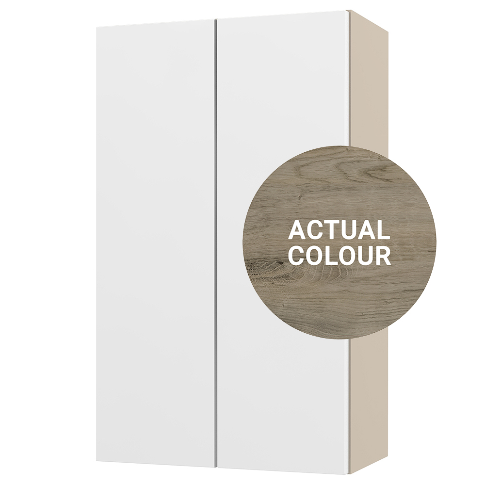 Image of Duarti By Calypso Cascade 400mm Full Depth 2 Door Wall Hung Unit - Grey Bark