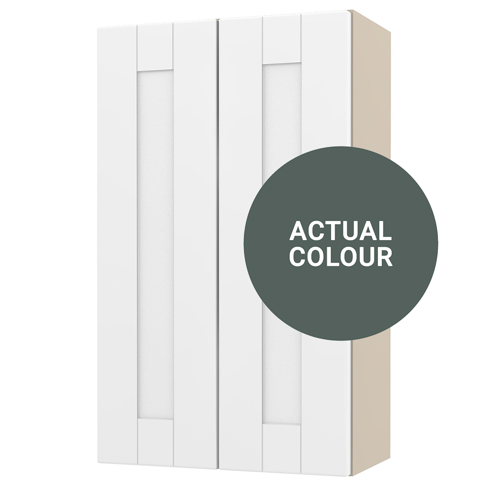 Image of Duarti By Calypso Highwood 400mm Full Depth 2 Door Wall Hung Unit - Woodland Green