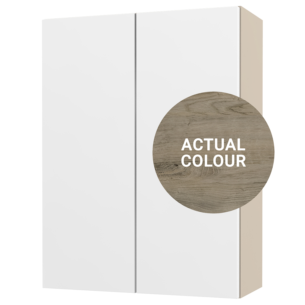 Image of Duarti By Calypso Cascade 500mm Full Depth 2 Door Wall Hung Unit - Grey Bark