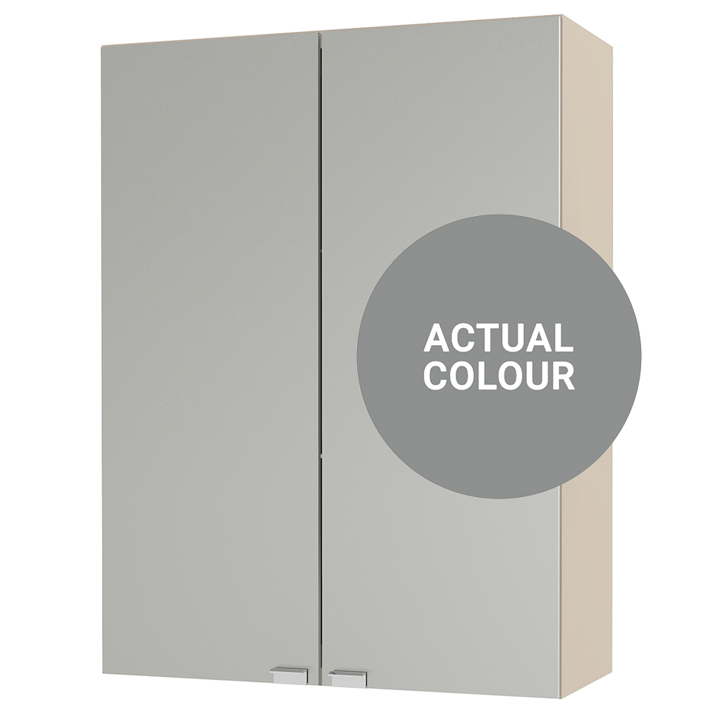 Image of Duarti By Calypso Cascade 500mm Full Depth Mirrored 2 Door Wall Hung Unit - Twilight Grey