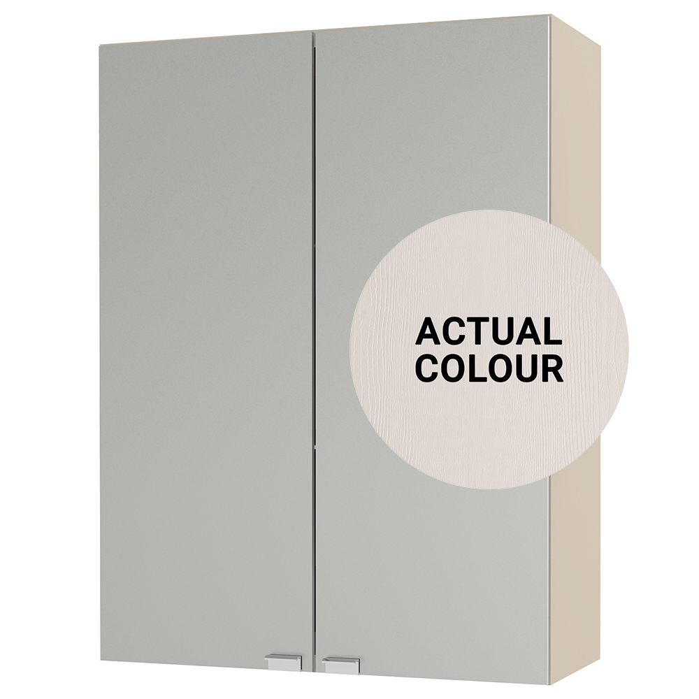 Image of Duarti By Calypso Highwood 500mm Full Depth Mirrored 2 Door Wall Hung Unit - Taupe