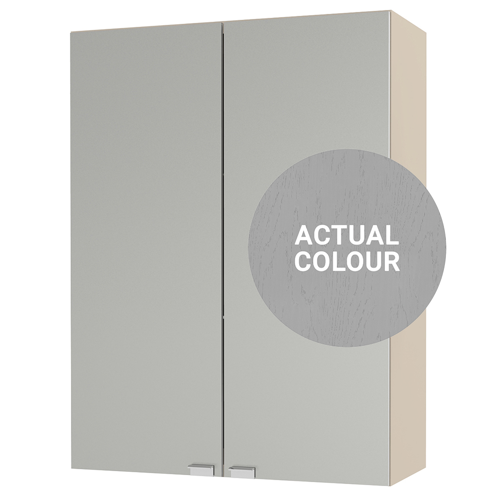 Image of Duarti By Calypso Highwood 500mm Full Depth Mirrored 2 Door Wall Hung Unit - Fossil Grey