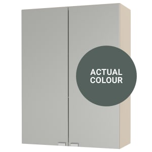 Duarti By Calypso Highwood 500mm Full Depth Mirrored 2 Door Wall Hung Unit - Woodland Green
