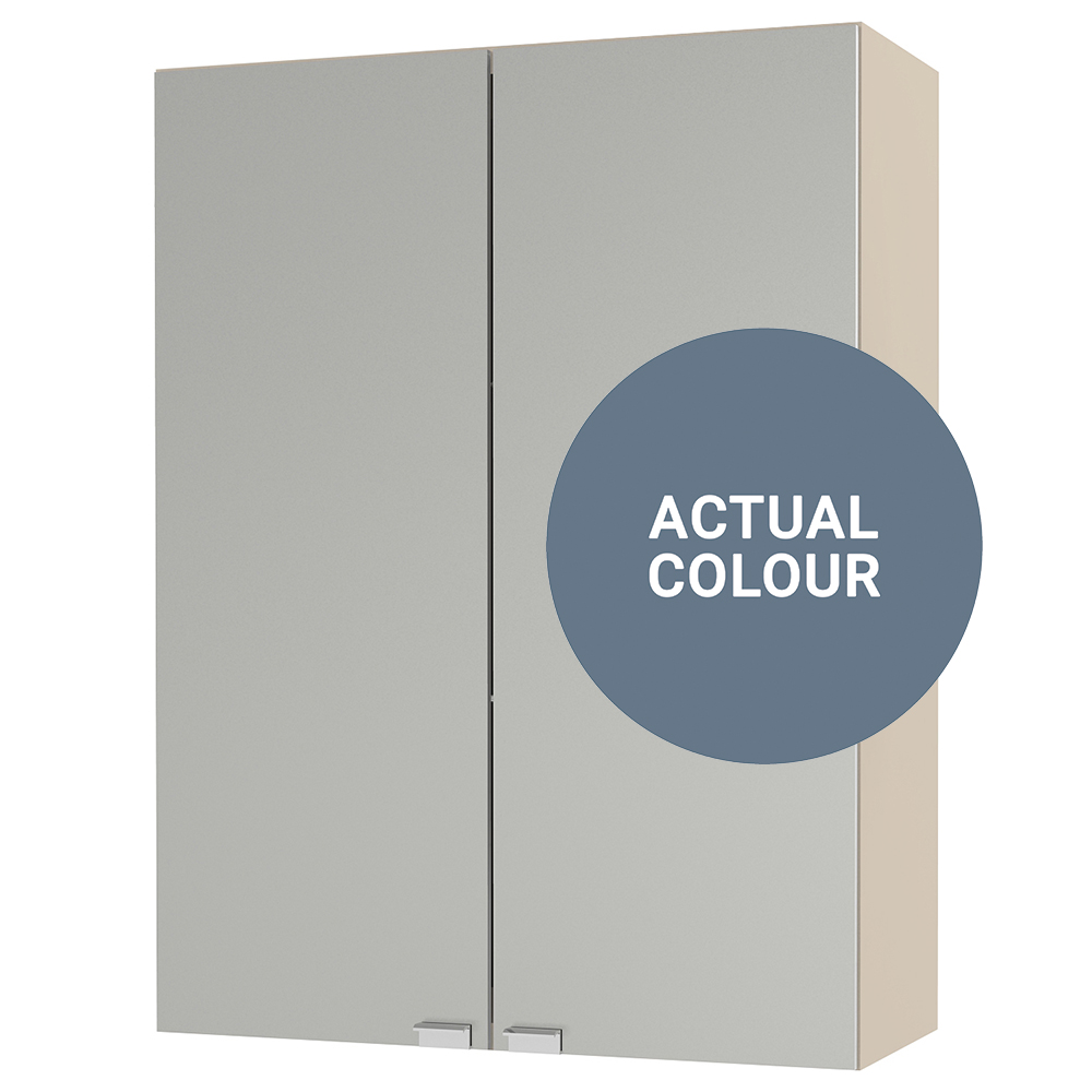 Image of Duarti By Calypso Beaufort 500mm Full Depth Mirrored 2 Door Wall Hung Unit - Bermuda Blue