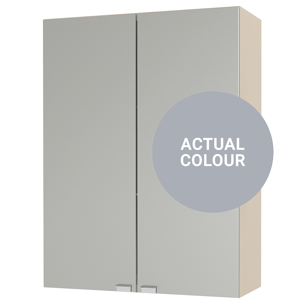 Image of Duarti By Calypso Beaufort 500mm Full Depth Mirrored 2 Door Wall Hung Unit - Shadow Grey