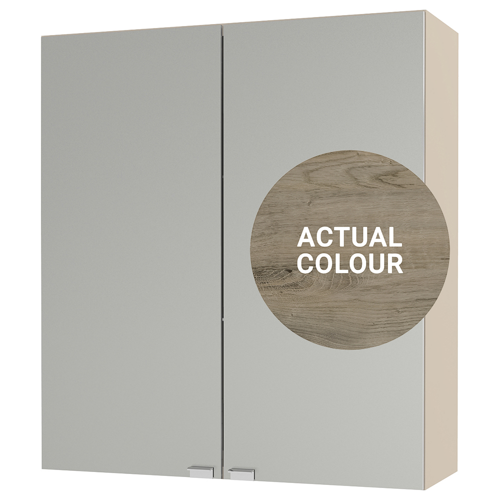 Image of Duarti By Calypso Cascade 600mm Full Depth Mirrored 2 Door Wall Hung Unit - Grey Bark
